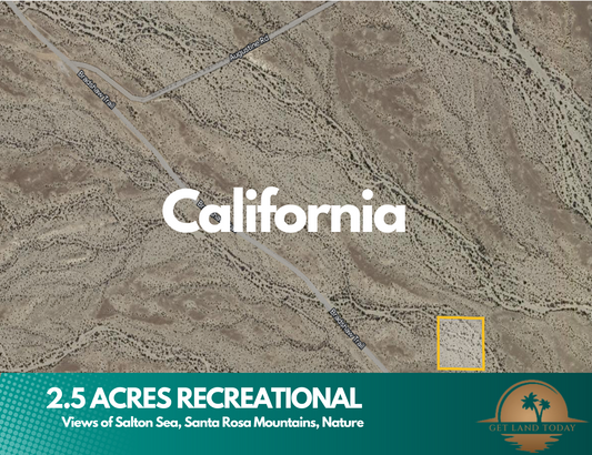 *NEW* 2.5 ACRES RECREATIONAL LOT NEAR CHUCKWALLA MOUNTAINS!! LOW MONTHLY PAYMENTS OF $75.00 APN: 860-180-038-000 - Get Land Today