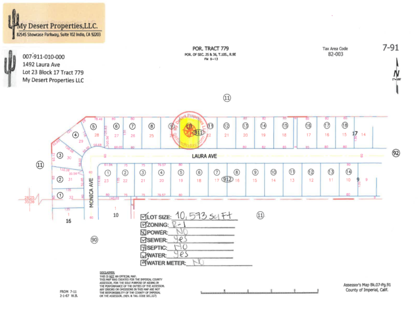 OFF-ROADERS PARADISE NEAR OCOTILLO WELLS!! LOW MONTHLY PAYMENTS OF $125.00  1492 Laura Ave., Salton City, CA 92275  APN: 007-911-010-000 - Get Land Today