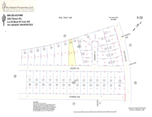 OVERSIZED RESIDENTIAL LOT!!  LOW MONTHLY PAYMENTS OF $150.00    2663 Desert Dr., Salton City, CA 92275 APN: 009-281-015-000