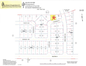 OVERSIZED RESIDENTIAL LOT IN A QUIET AREA IN SALTON CITY WITH A BEUTIFUL SCENERY!! LOW MONTHLY PAYMENTS OF $160.00  874 Hacienda Pk., Salton City, CA 92275 APN: 016-031-014-000