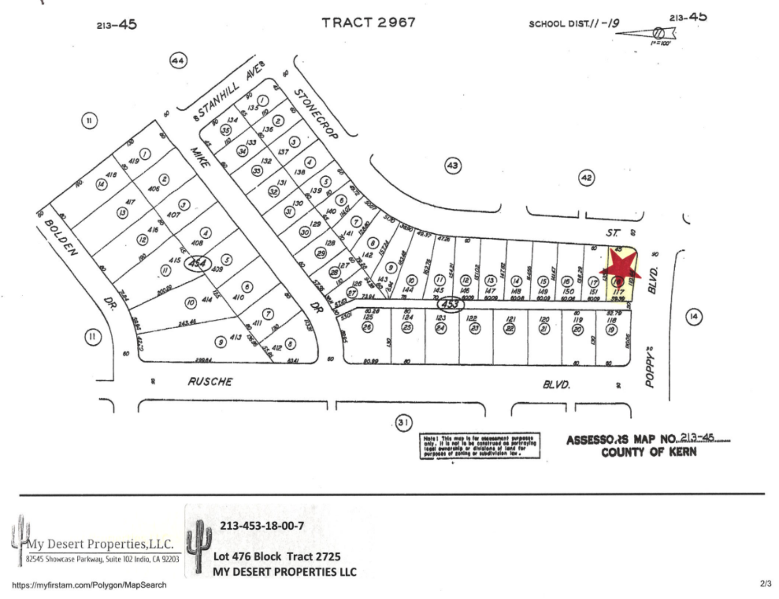 KERN COUNTY!! BEAUTIFUL RESIDENTIAL CORNER LOT ON MAIN STREET!! LOW MONTHLY PAYMENTS OF $250.00   Stonecrop St. and Poppy Blvd., California City, California APN: 213-453-18-00-7 - Get Land Today