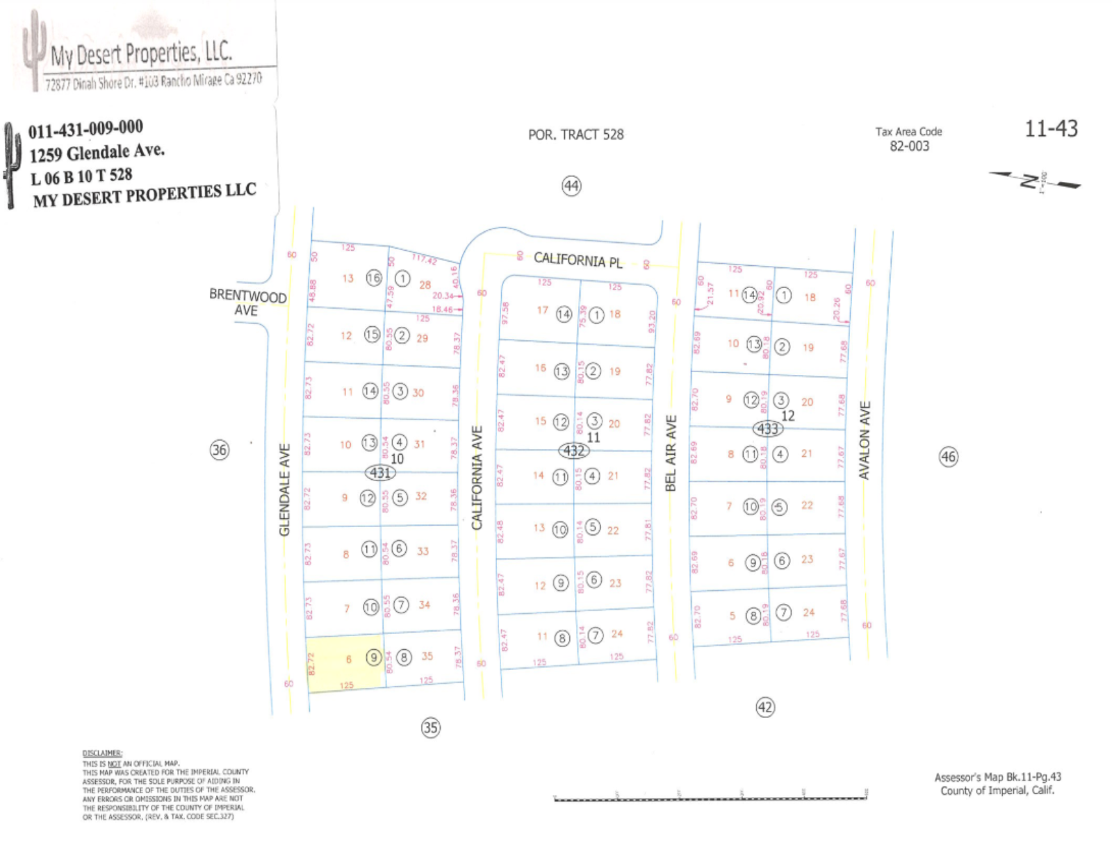 WATER METER ON LOT!! GREAT RESIDENTIAL LOT LOCATED NEAR STORES AND MAIN STREET!! LOW MONTHLY PAYMENTS OF $500.00  1259 Glendale Ave., Salton City, CA 92275 APN: 011-431-009-000