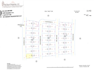 WATER METER ON LOT!! GREAT RESIDENTIAL LOT LOCATED NEAR STORES AND MAIN STREET!! LOW MONTHLY PAYMENTS OF $500.00  1259 Glendale Ave., Salton City, CA 92275 APN: 011-431-009-000