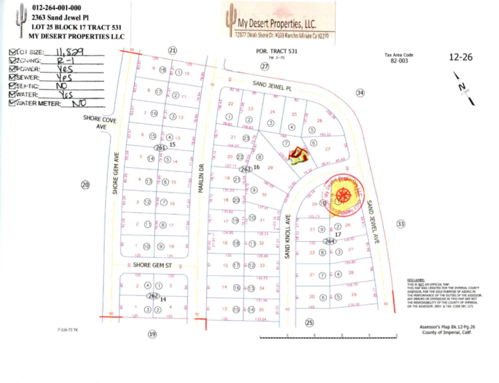 GREAT RESIDENTIAL LOT NEAR NEWER HOMES AND HIGH SCHOOL!! LOW MONTHLY PAYMENTS OF $300.00  2355 Sand Jewel Pl., Salton City, CA 92275  APN: 012-264-001-000 - Get Land Today