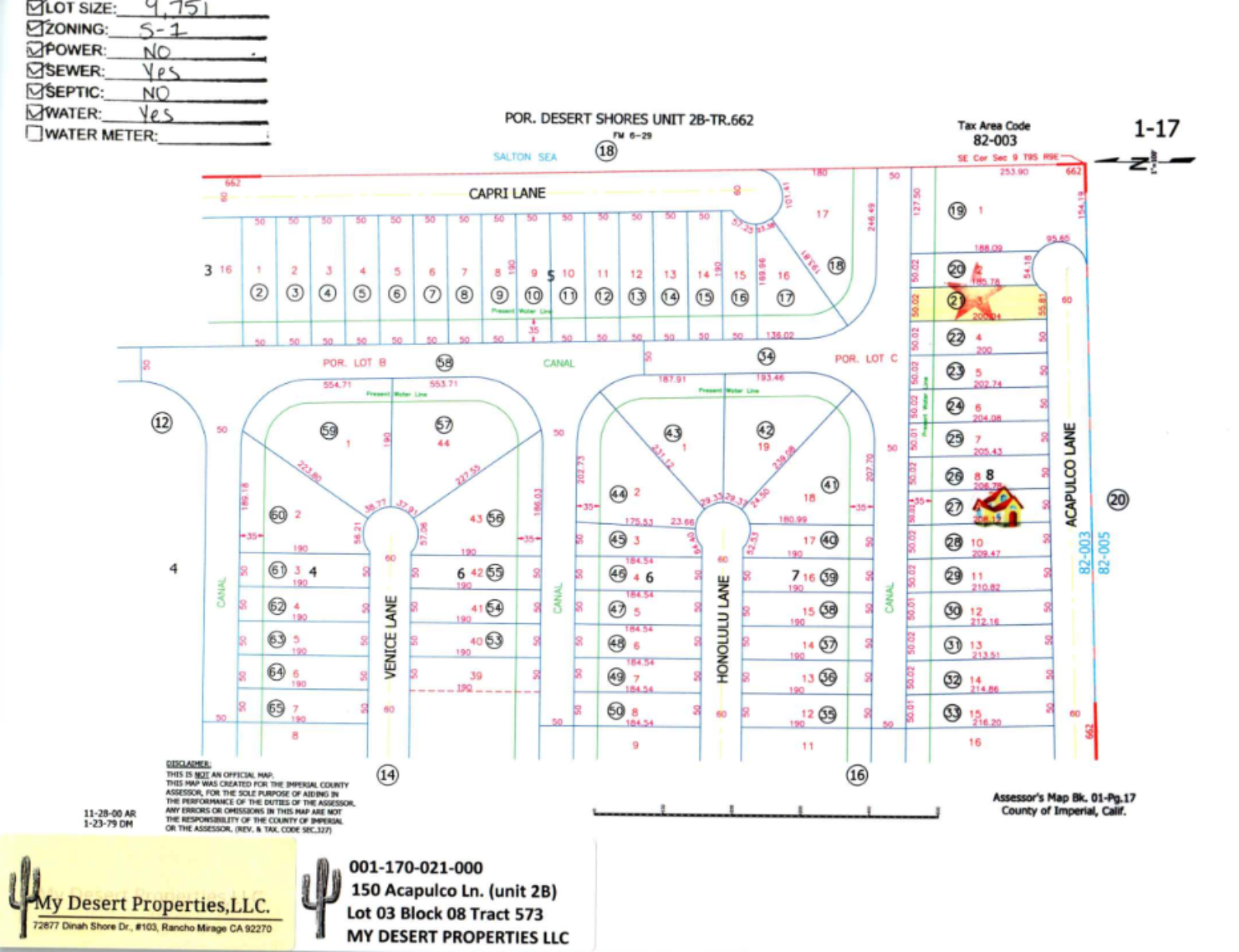 AMAZING LAKE FRONTAGE LOT WITH BEAUTIFUL SCENERY OF THE MOUNTAINS!! LOW MONTHLY PAYMENTS OF  $ 225.00  150 Acapulco Ln., Thermal, CA 92274  APN: 001-170-021-000 - Get Land Today
