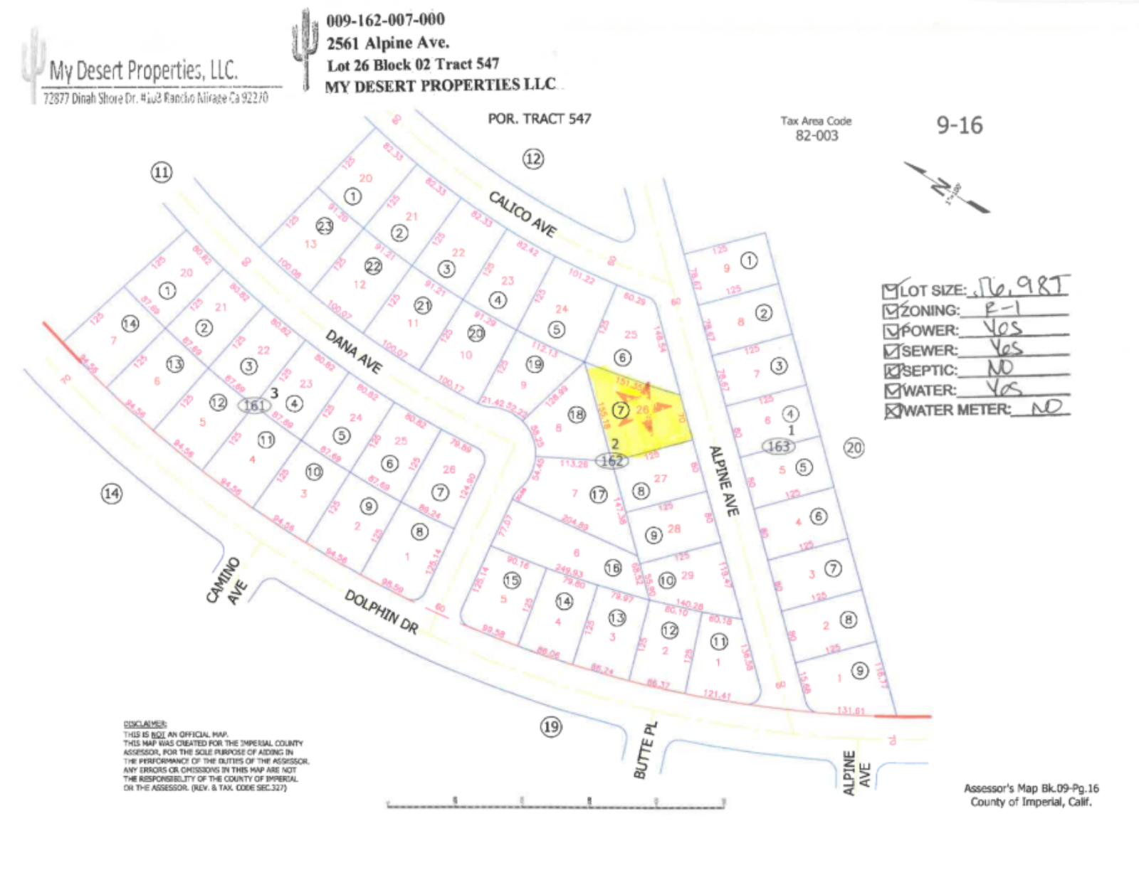 GREAT RESIDENTIAL LOT LOCATED NEAR MAIN STREET!! LOW MONTHLY PAYMENTS OF $315.00  2561 Alpine Ave., Salton City, CA 92275  APN: 009-162-007-000 - Get Land Today