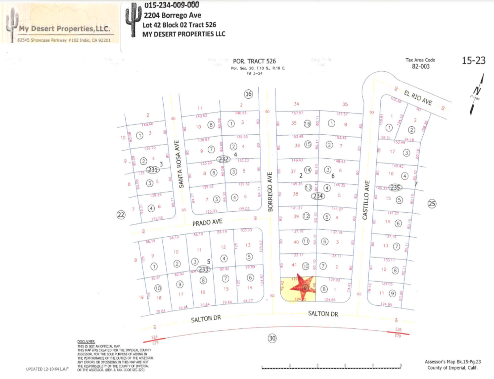 AMAZING RESIDENTIAL CORNER LOT ON MAIN ROAD!! LOW MONTHLY PAYMENTS OF $150.00  2204 Borrego Ave., Salton City, CA 92275  APN: 015-234-009-000 - Get Land Today