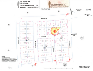 OVERSIZED RESIDENTIAL LOT, ONE BLOCK FROM MAIN ROAD, NEAR SCHOOLS!! LOW MONTHLY PAYMENTS OF $200.00  2244 Coral Pl., Salton City, CA 92275 APN: 011-463-021-000