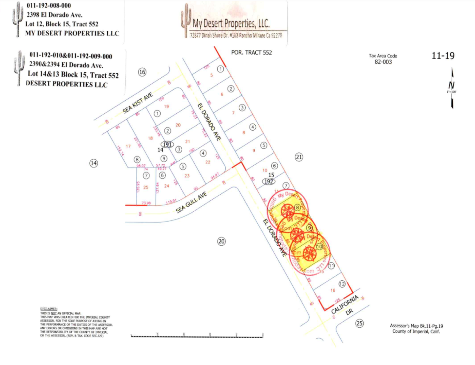ASTONISHING 3 LOT COMBO IN A GREAT LOCATION NEAR HWY AND STORES!! LOW MONTHLY PAYMENTS OF $555.00  2398, 2394 & 2390 El Dorado Ave., Salton City, CA 92275 APN: 011-192-008-000, 011-192-009-000 & 011-192-010-000 - Get Land Today