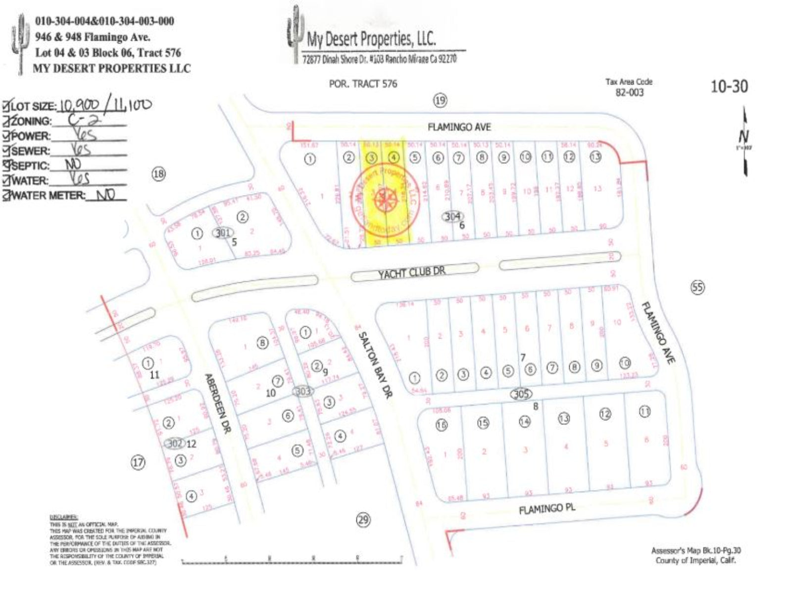 SIDE BY SIDE COMBO LOTS NEAR SALTON SEA LAKE!! LOW MONTHLY PAYMENTS OF $500.00  948 & 946 Flamingo Ave., Salton City, CA 92275 APN: 010-304-003-000 & 010-304-004-000