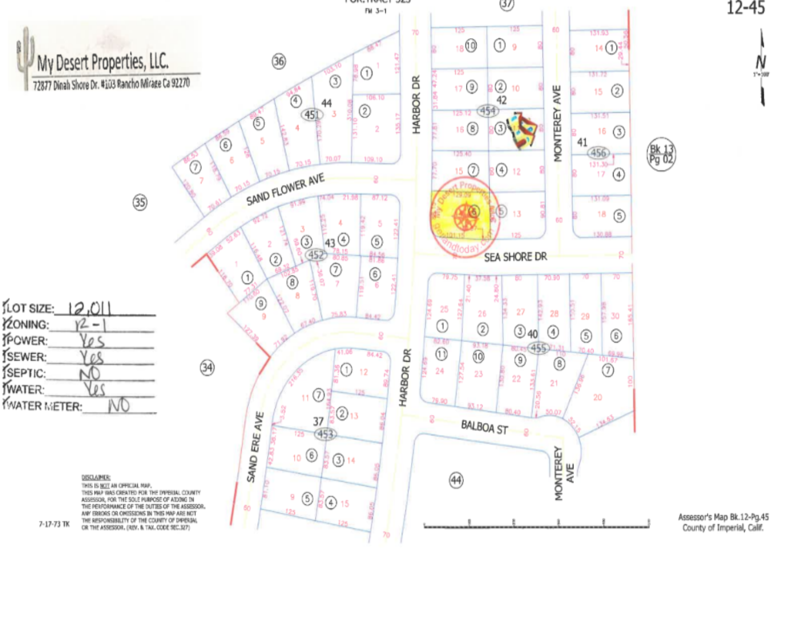 RESIDENTIAL CORNER LOT NEAR SCHOOLS!! LOW MONTHLY PAYMENTS OF $275.00  2386 Harbor Dr., Salton City, CA 92275  APN: 012-454-006-000 - Get Land Today