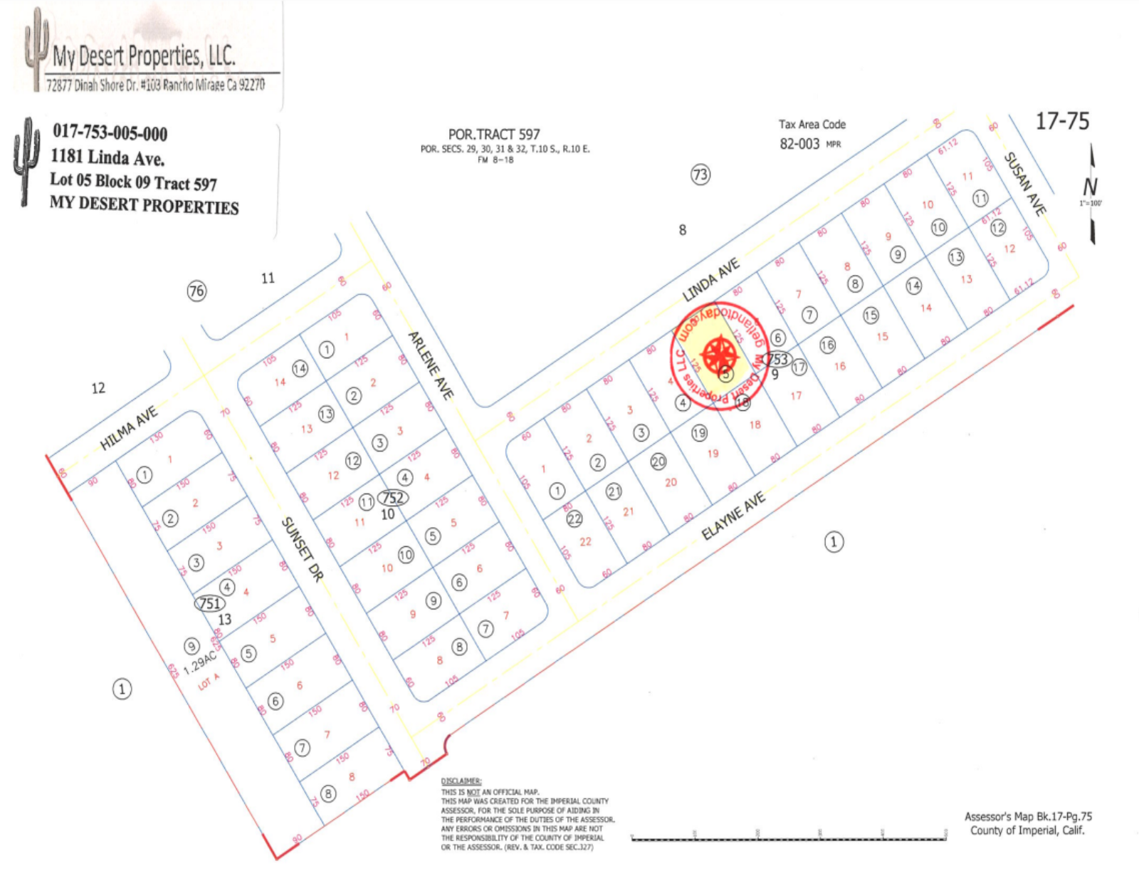RESIDENTIAL LOT ON THE WEST SIDE OF THE HIGHWAY IN A QUIET AREA!! LOW MONTHLY PAYMENTS OF $175.00  1181 Linda Ave., Salton City, CA 92275  APN: 017-753-005-000 - Get Land Today