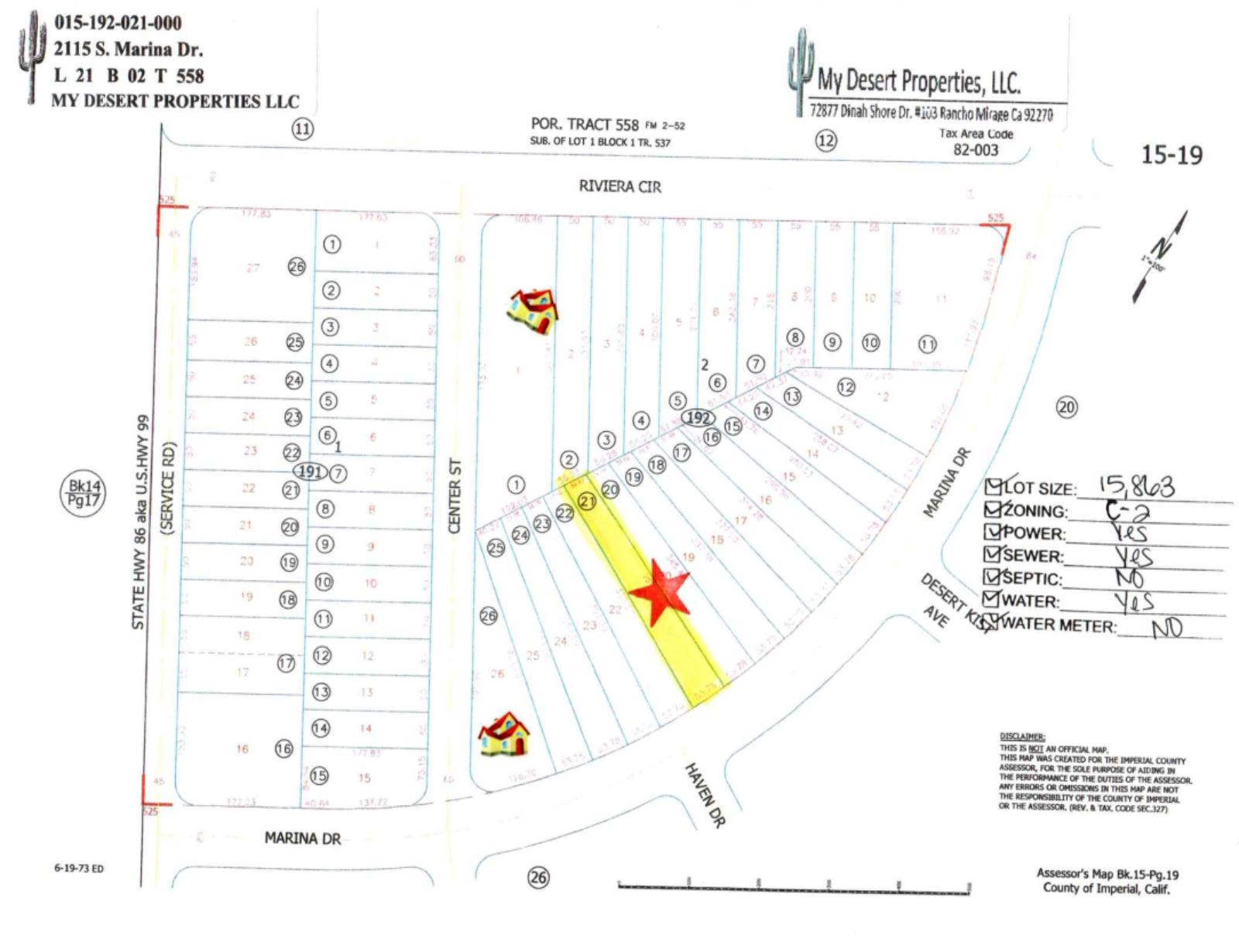 COMMERCIAL LOT ON MAIN STREET!! LOW MONTHLY PAYMENT OF $425.00  2115 S. Marina Dr., Salton City, CA 92275  APN: 015-192-021-000 - Get Land Today