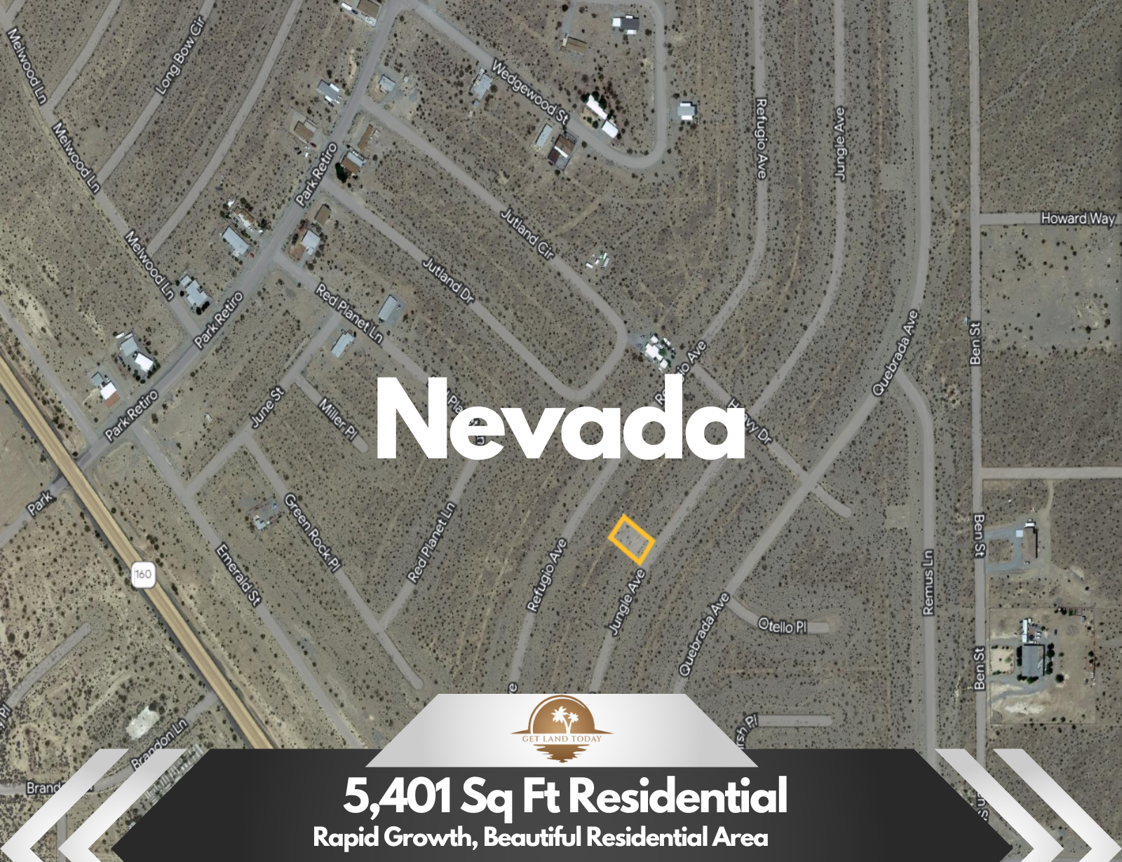 *NEW* NYE COUNTY, NEVADA RESIDENTIAL LOT! LOW MONTHLY PAYMENTS OF $175.00 6140 Jungle Ave., Pahrump, NV 89060 APN: 030-323-13 - Get Land Today
