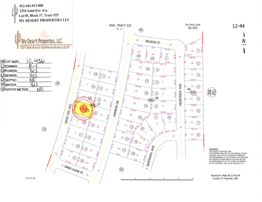 GREAT RESIDENTIAL LOT NEAR NEWER HOMES AND HIGH SCHOOL!! LOW MONTHLY PAYMENTS OF $250.00  2354 Sand Ere Ave., Salton City, CA 92275  APN: 012-441-013-000 - Get Land Today