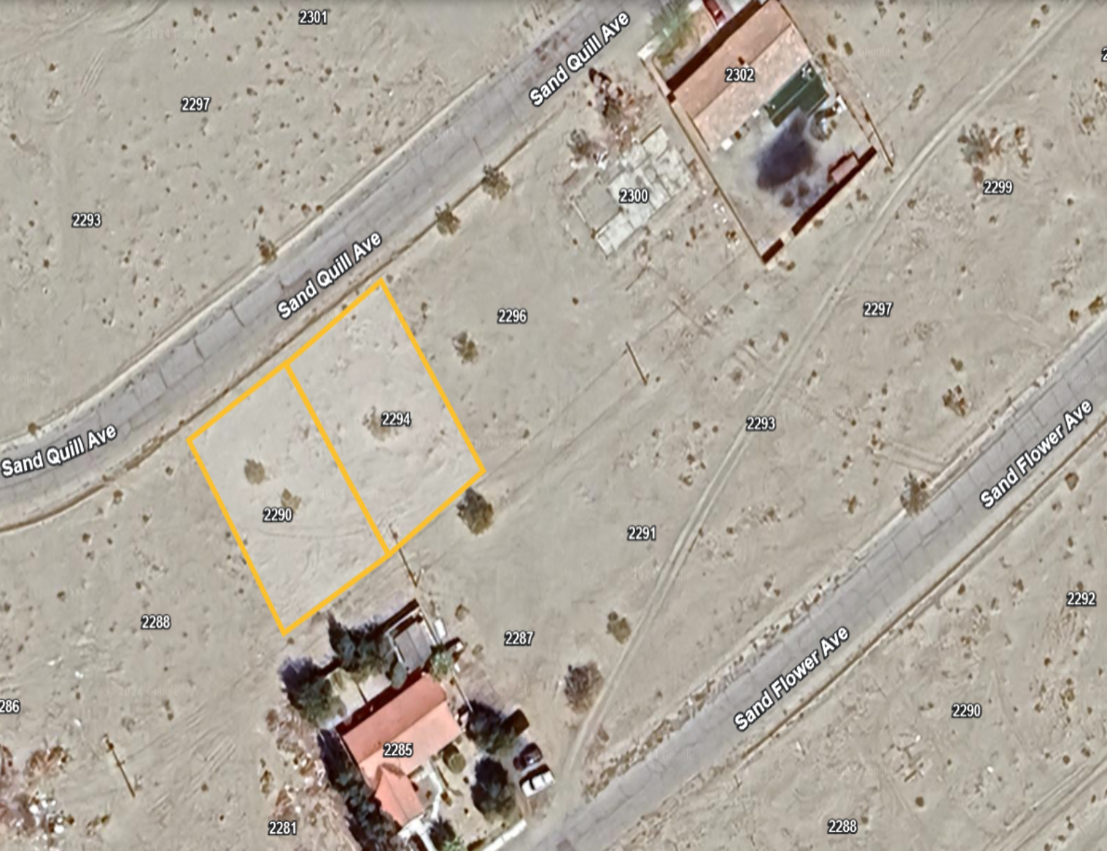 RESIDENTIAL LOT NEAR NEWER MODEL HOMES AND SCHOOLS!! LOW MONTHLY PAYMENTS OF $500.00  2290 & 2294 Sand Quill Ave., Salton City, CA 92275 APN: 012-302-004-000 & 012-302-005-000