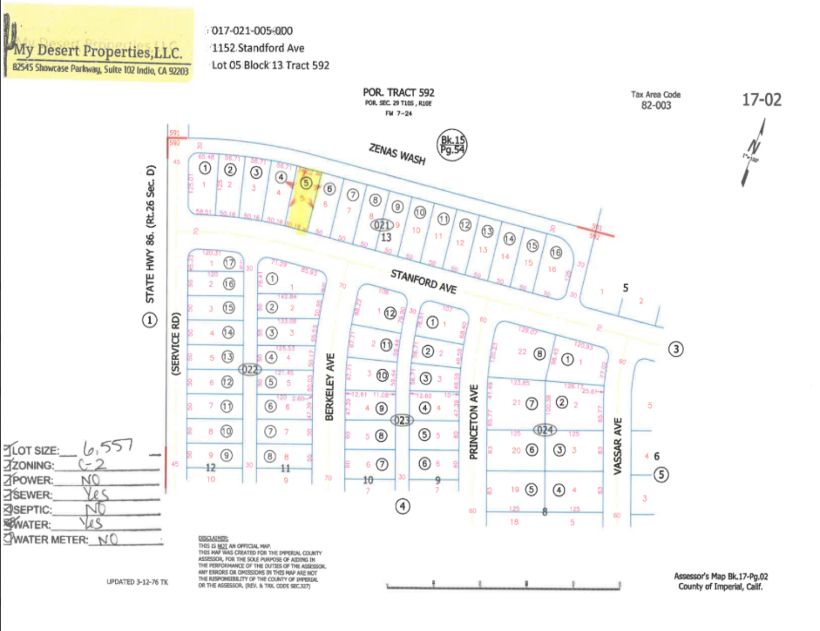 GREAT COMMERCIAL LOT LOCATED RIGHT OFF THE HIGHWAY!! LOW MONTHLY PAYMENTS OF $310.00  1152 Stanford Ave., Salton City, CA 92275  APN: 017-021-005-000 - Get Land Today