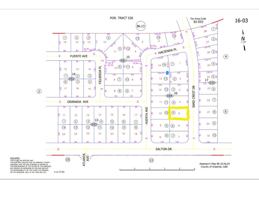 SOLD!! BEAUTIFUL RESIDENTIAL LOT IN A VERY QUIET AREA IN SALTON CITY!! LOW MONTHLY PAYMENTS OF $100.00  2119 Sand Crest Ave., Salton City, CA 92275 APN: 016-034-005-000 - Get Land Today