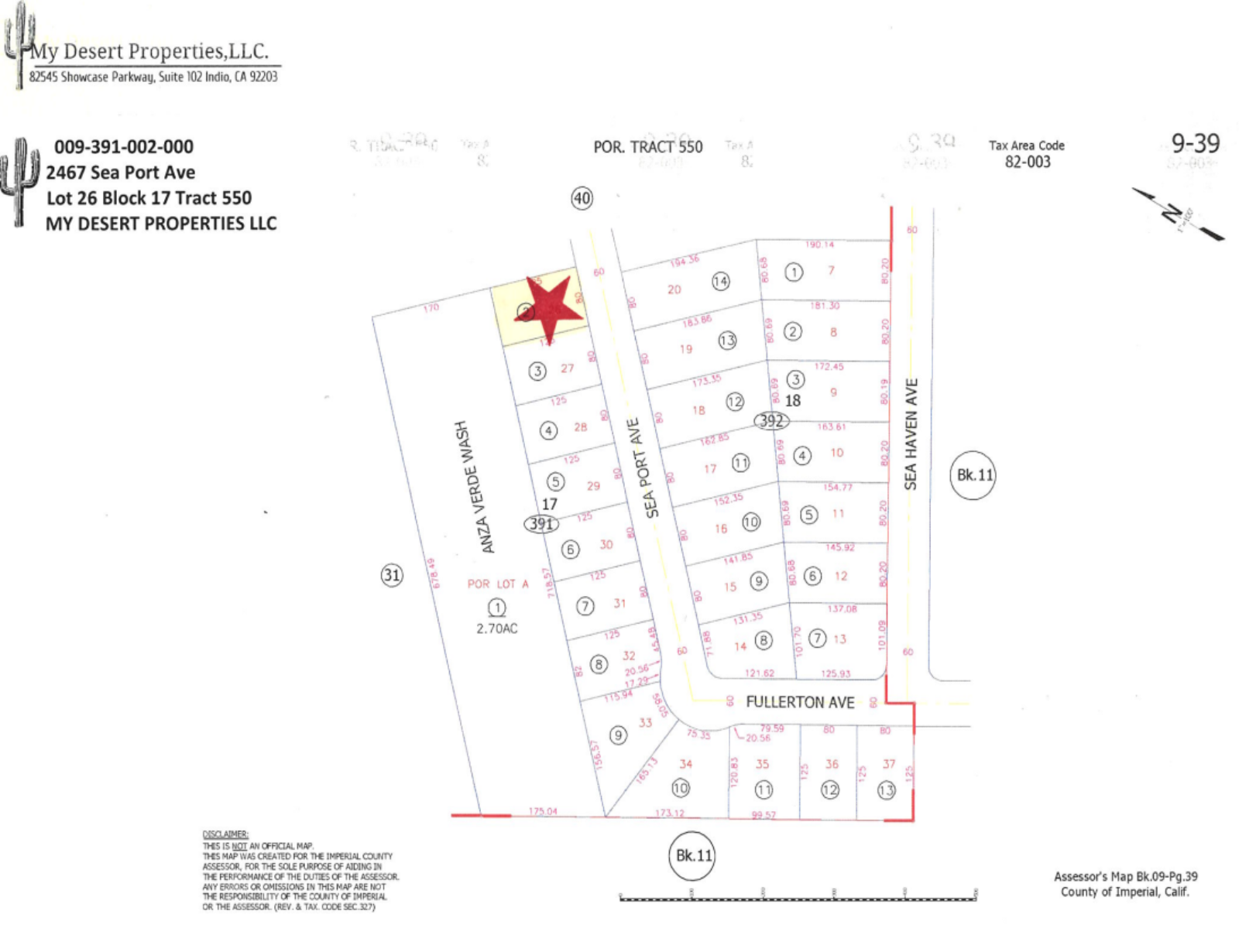 GREAT RESIDENTIAL LOT NEAR MAIN STREETS AND SCHOOLS!! LOW MONTHLY PAYMENTS OF $140.00  2467 Sea Port Ave., Salton City, CA 92275  APN: 009-391-002-000 - Get Land Today