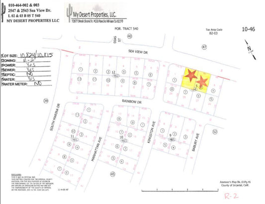 SIDE BY SIDE COMBO LOTS ON MAIN ROAD WITH BEAUTIFUL SCENERY!! LOW MONTHLY PAYMENTS OF $500.00  2547 Seaview Dr., Salton City, CA 92275 APN: 010-464-002-000 & 010-464-003-000