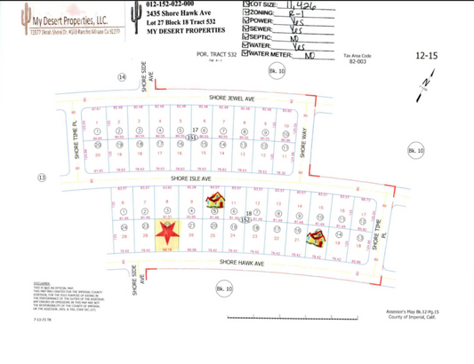 SOLD!! RESIDENTIAL LOT NEAR MAIN ROAD AND HIGH SCHOOL!! LOW MONTHLY PAYMENTS OF $200.00  2435 Shore Hawk Ave., Salton City, CA 92275 APN: 012-152-022-000 - Get Land Today