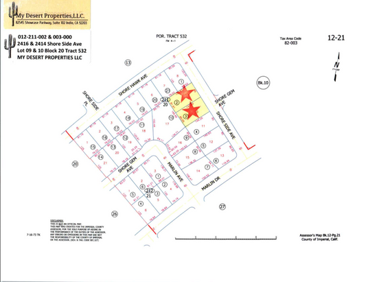 RESIDENTIAL LOT NEAR MAIN ROAD AND HIGH SCHOOL!! LOW MONTHLY PAYMENTS OF $400.00  2416 & 2414 Shore Side Ave., Salton City, CA 92275 APN: 012-211-002-000 & 012-211-003-000 - Get Land Today