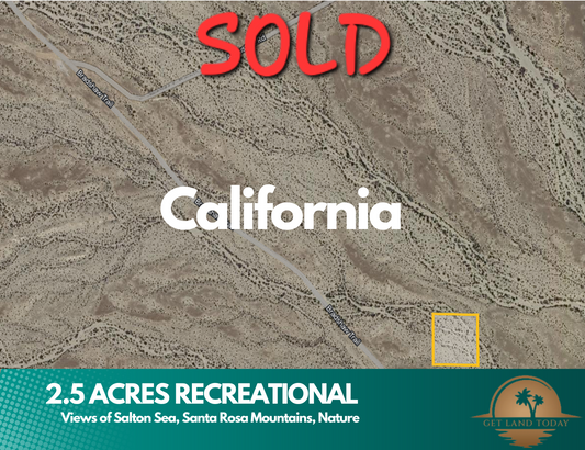 SOLD!! Escape to Nature: 2.5-Acre Recreational Land near Chuckwalla Mountains - Low Monthly Payments of $100/Month! APN 860-180-038 - Get Land Today