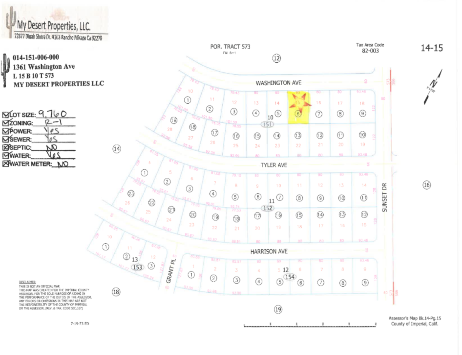 AMAZING RESIDENTIAL LOT ON THE WEST SIDE OF THE HIGHWAY!! LOW MONTHLY PAYMENTS OF $325.00  1361 Washington Ave., Salton City, CA 92275  APN: 014-151-006-000 - Get Land Today
