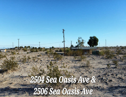 BEAUTIFUL COMBO LOT LOCATED A FEW BLOCK FROM ELEMENTARY SCHOOL!!  LOW MONTHLY PAYMENT OF $400.00  2504 & 2506 Sea Oasis Ave., Salton City, CA 92275 APN: 009-423-015-000 & 009-423-016-000 - Get Land Today